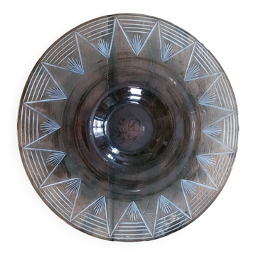Smoked glass table centrepiece – mid-20th century design