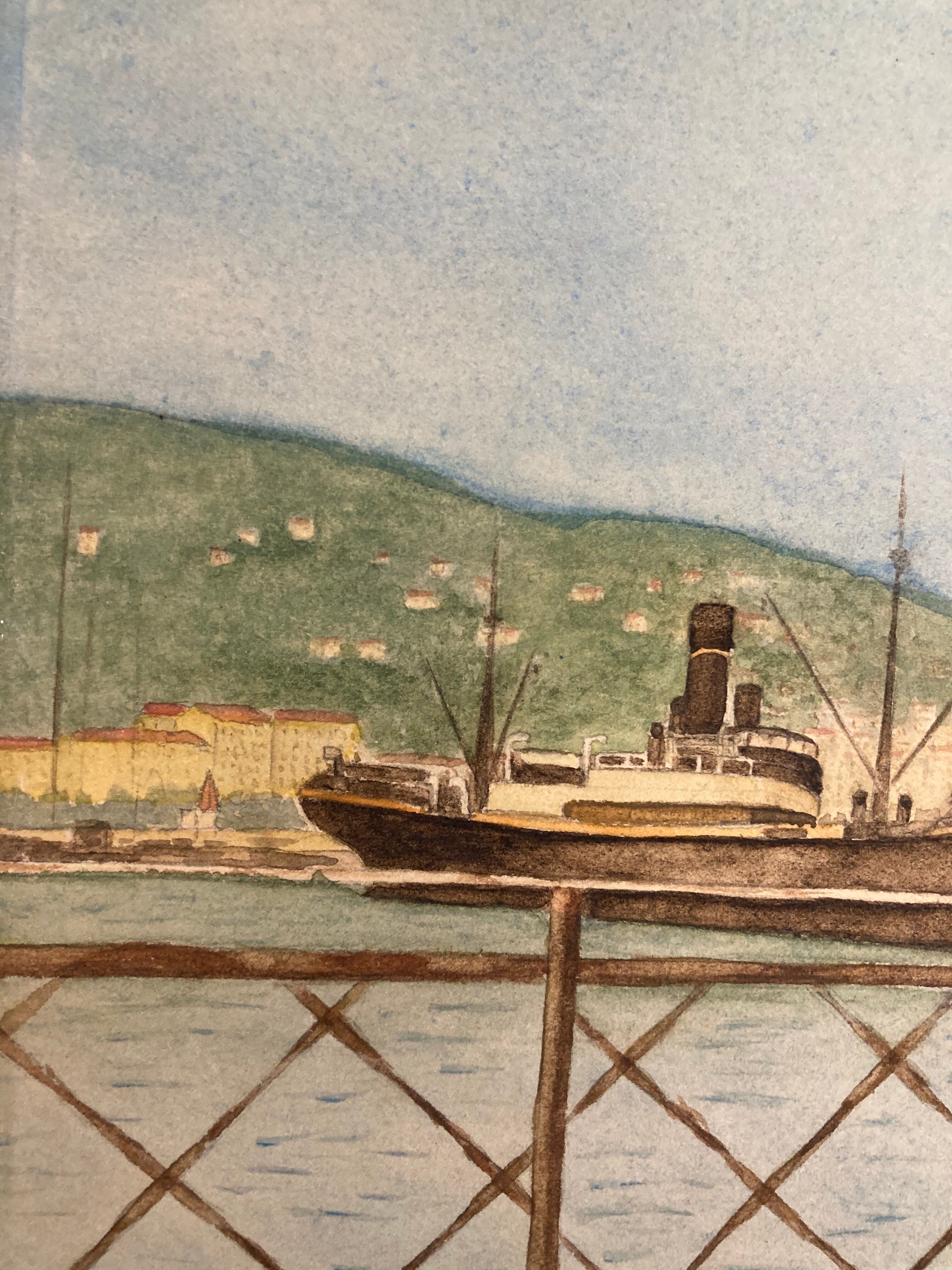 Vintage marine watercolor