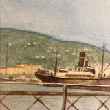 Vintage marine watercolor