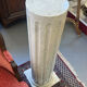 Column in solid white marble veined with grey, decorated with vertical fluting, 110 cm.