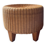 Vintage wicker pouf