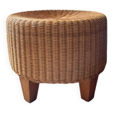 Pouf vintage en osier