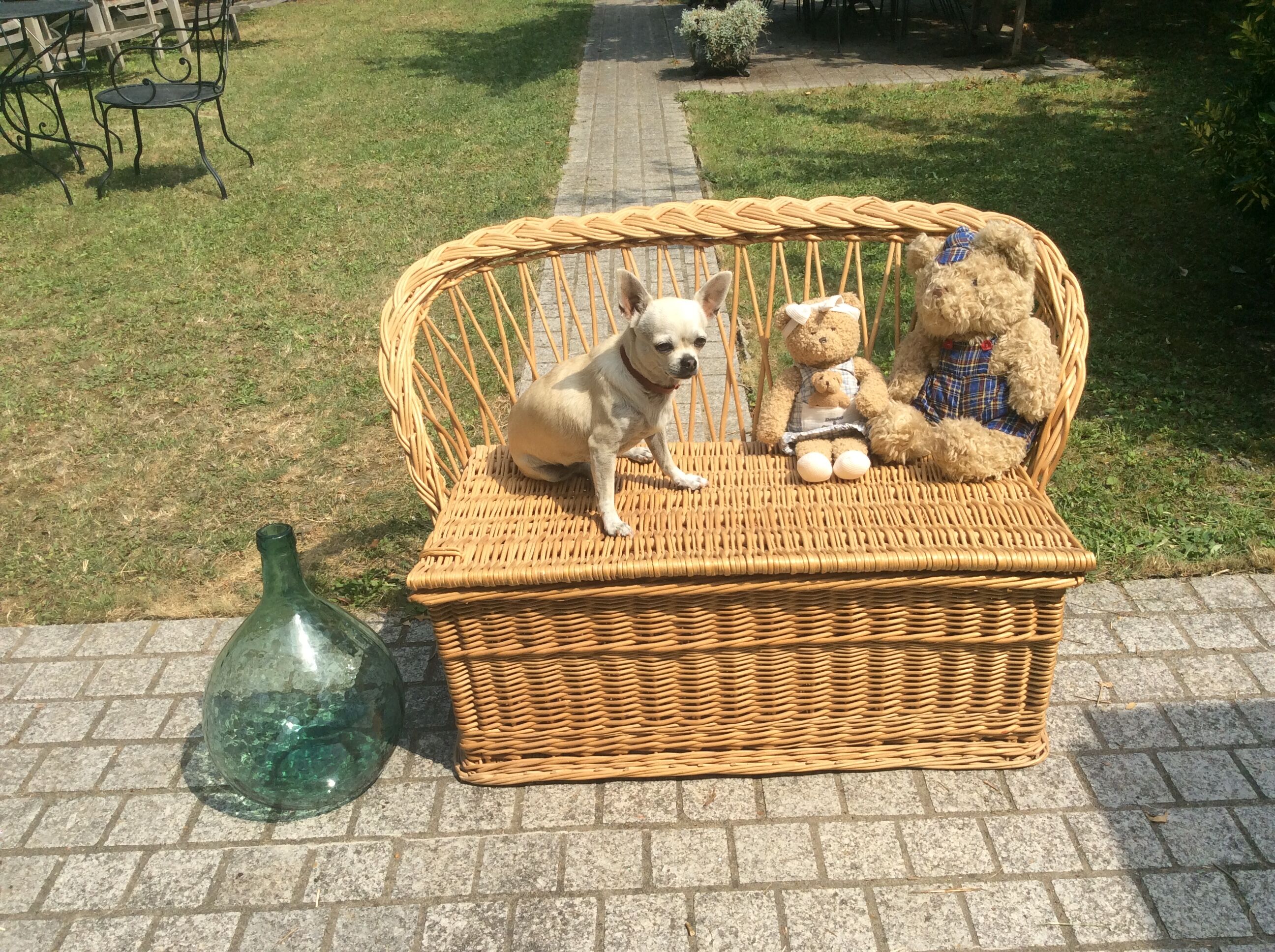 Toy box bench vintage rattan