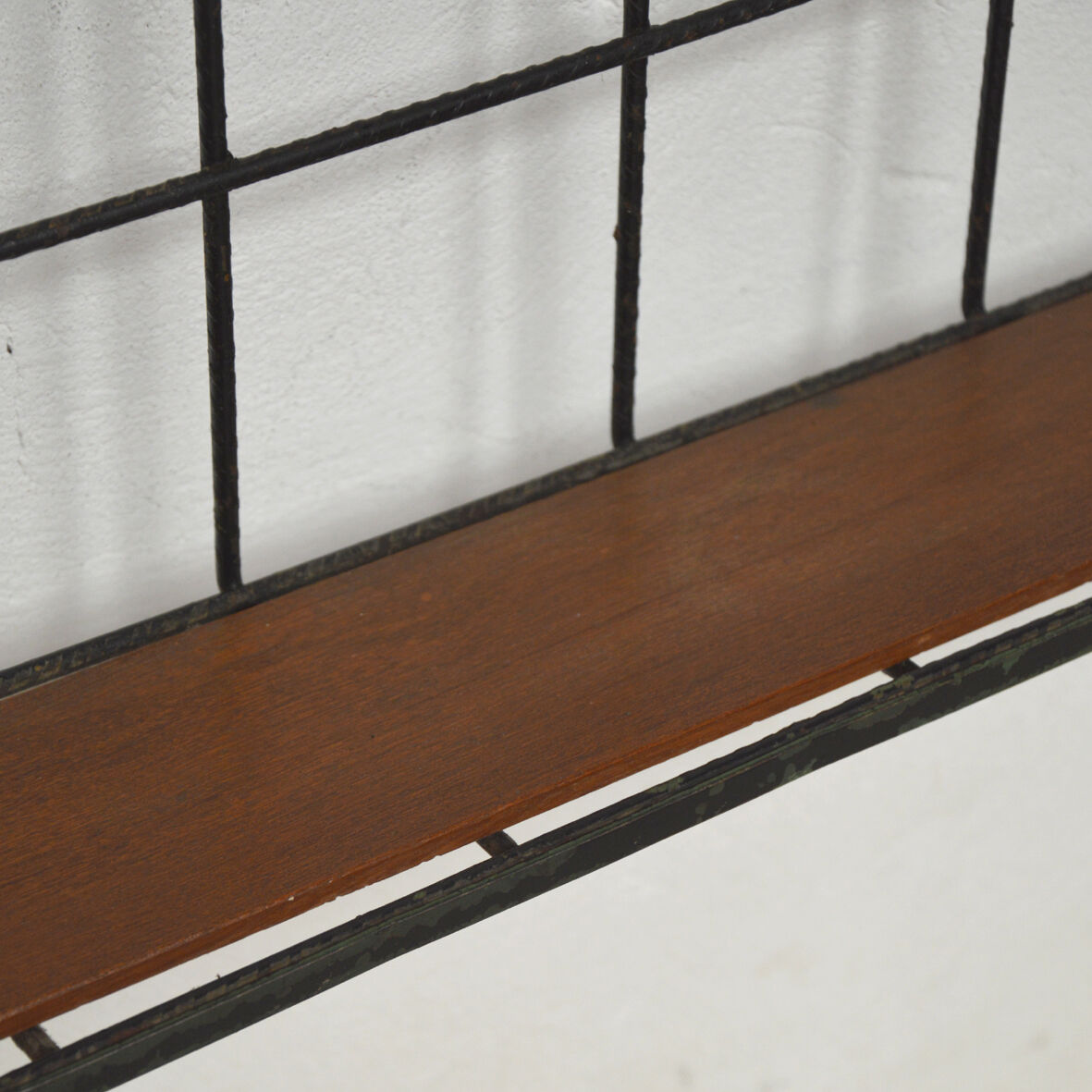 Iron and wood wall coat holders, 1960