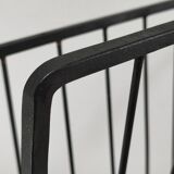 Modernist magazine holder black iron 60s