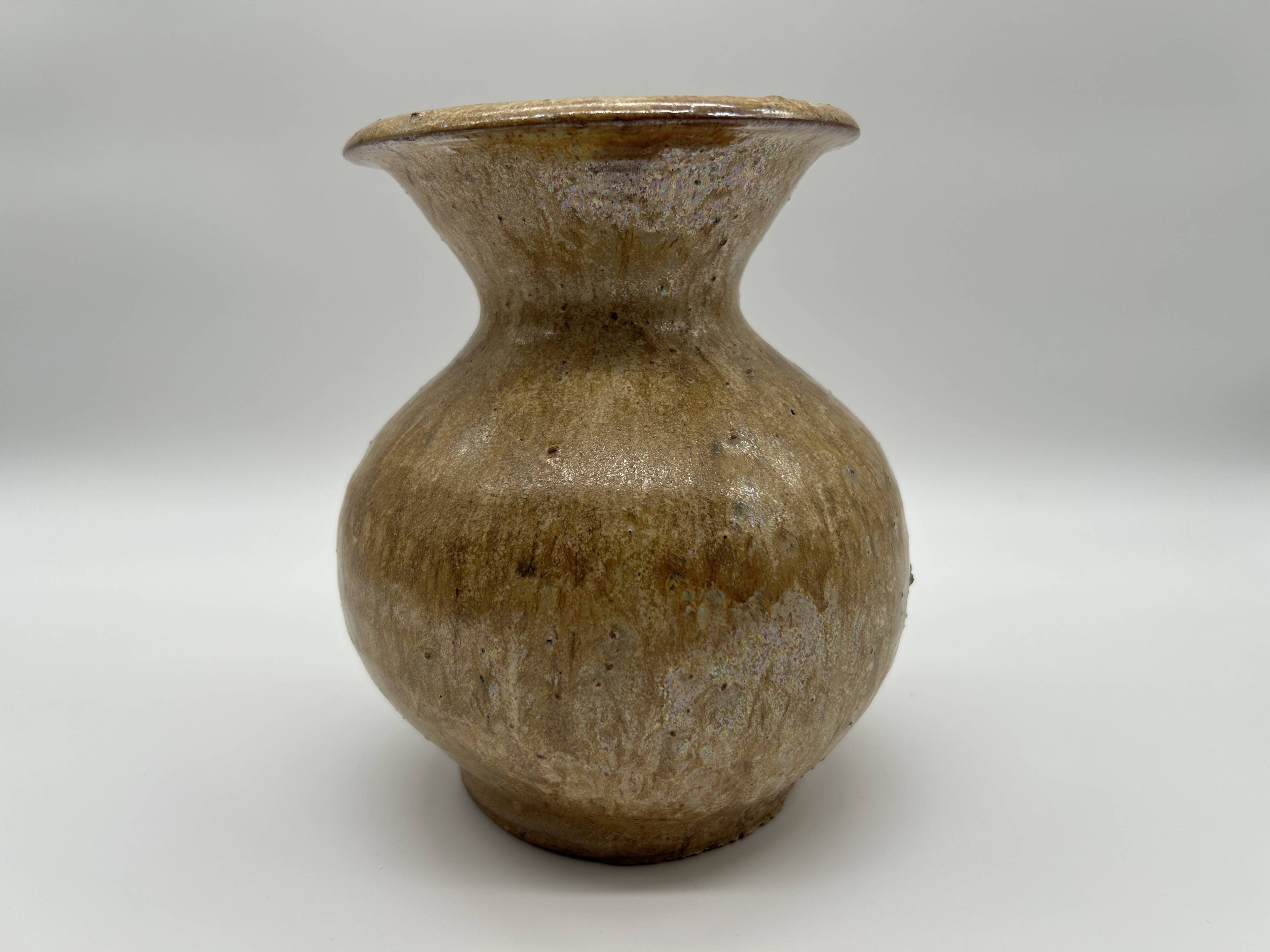 Art deco vase in stoneware signed by oscar demoulin