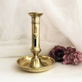 Gilded copper table candle holder with Victorian style nineteenth century