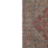 Vintage Handknotted Turkish Unusual Rug with Floral Border 4'5" X 6'4"