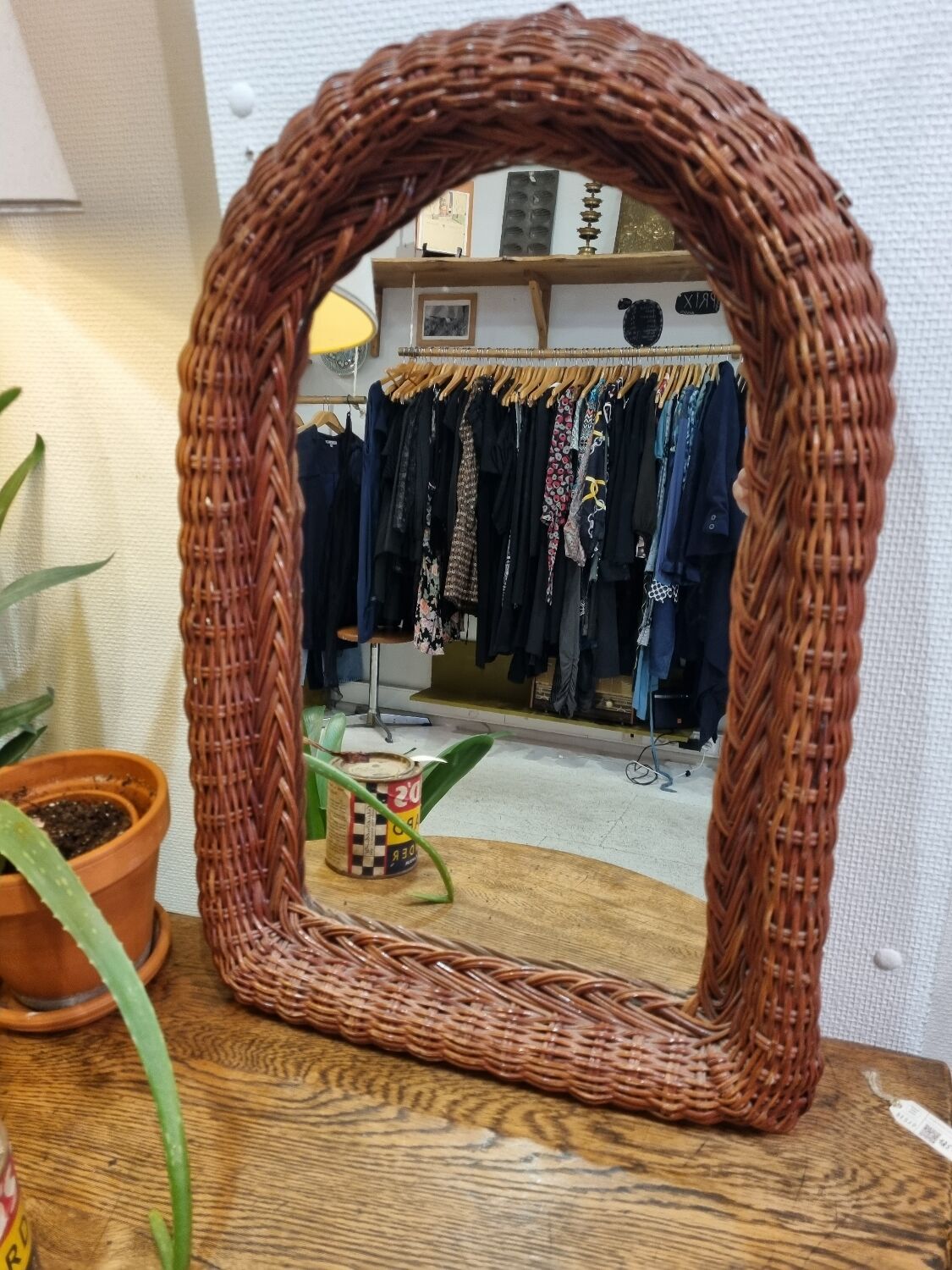 Wicker mirror