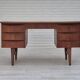 1960s, Danish teak wood desk, drawers.