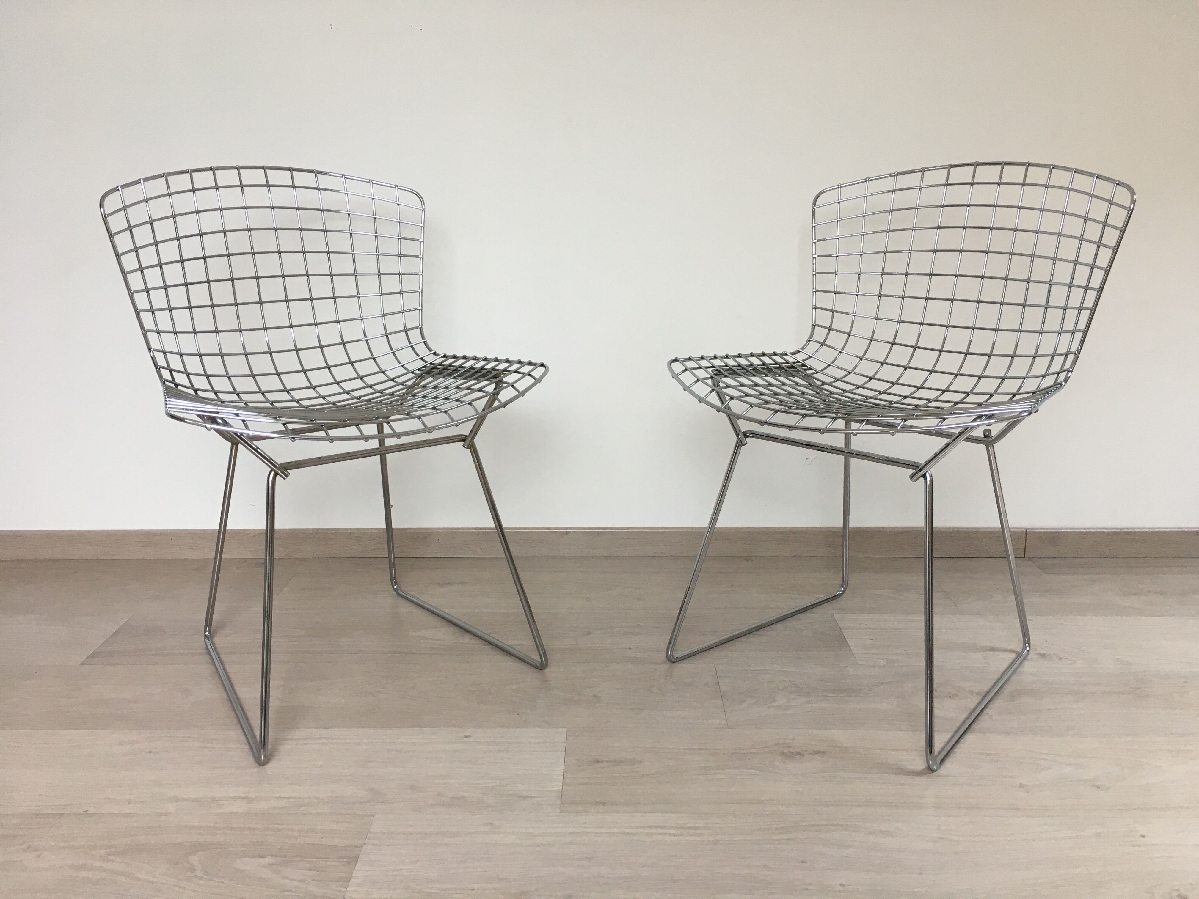 Set of chairs wire Harry Bertoia editions Knoll original 70s