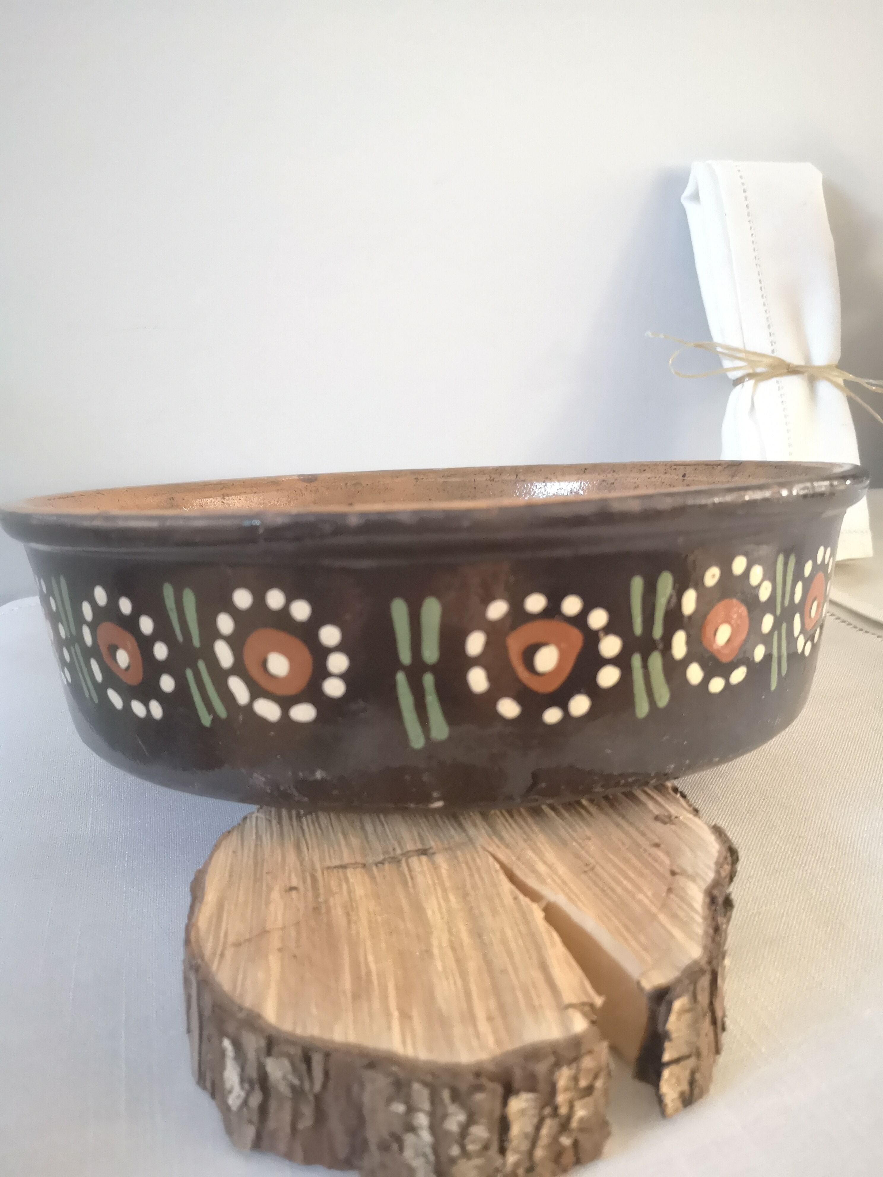 Ancient Soufflenheim pottery dish