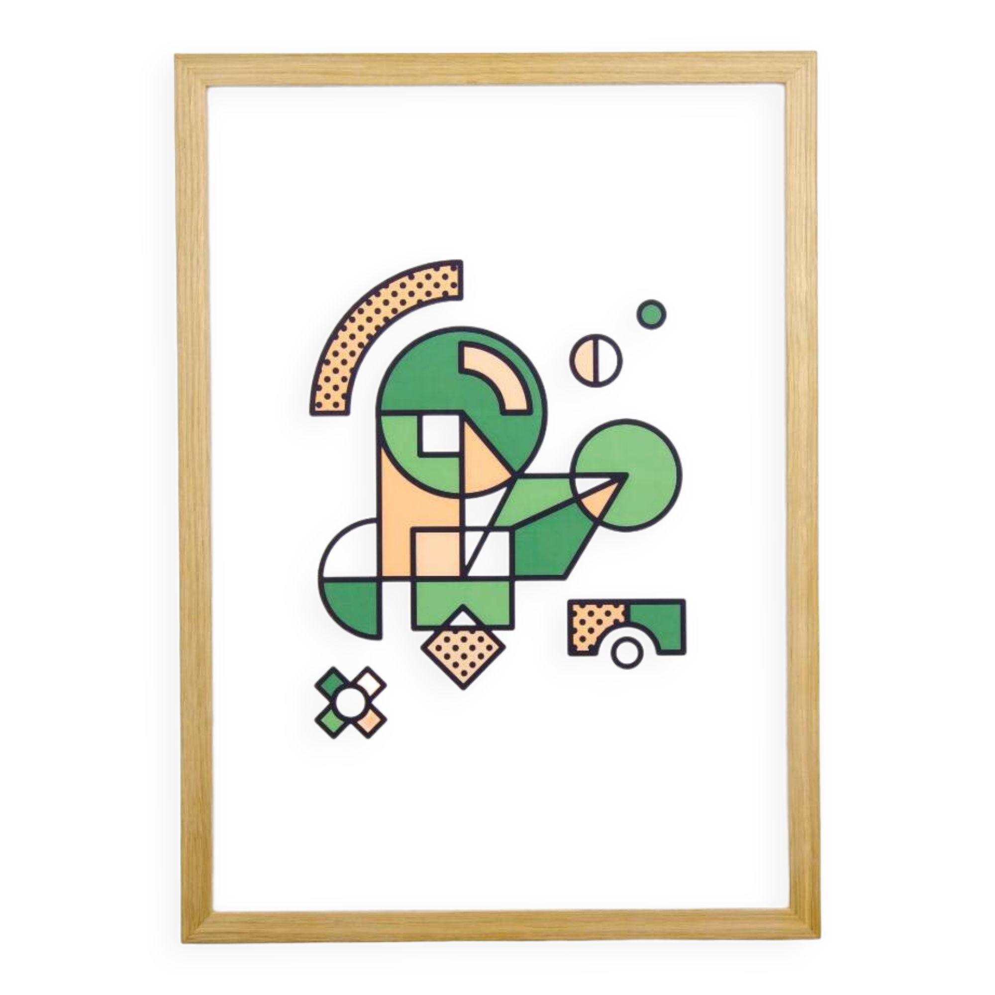 Illustration - Affiche A3 abstraite géométrique graphique colorée numérotée #007