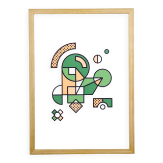 Illustration - Abstract geometric graphic colorful A3 poster numbered #007