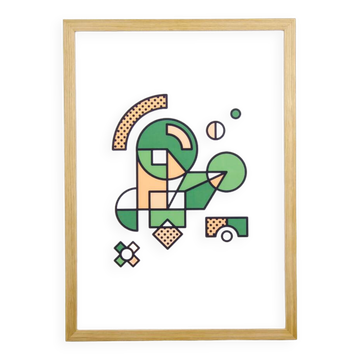 Illustration - Abstract geometric graphic colorful A3 poster numbered #007