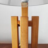 Modernist Scandinavian lamp in solid pine – Sweden, 1970s