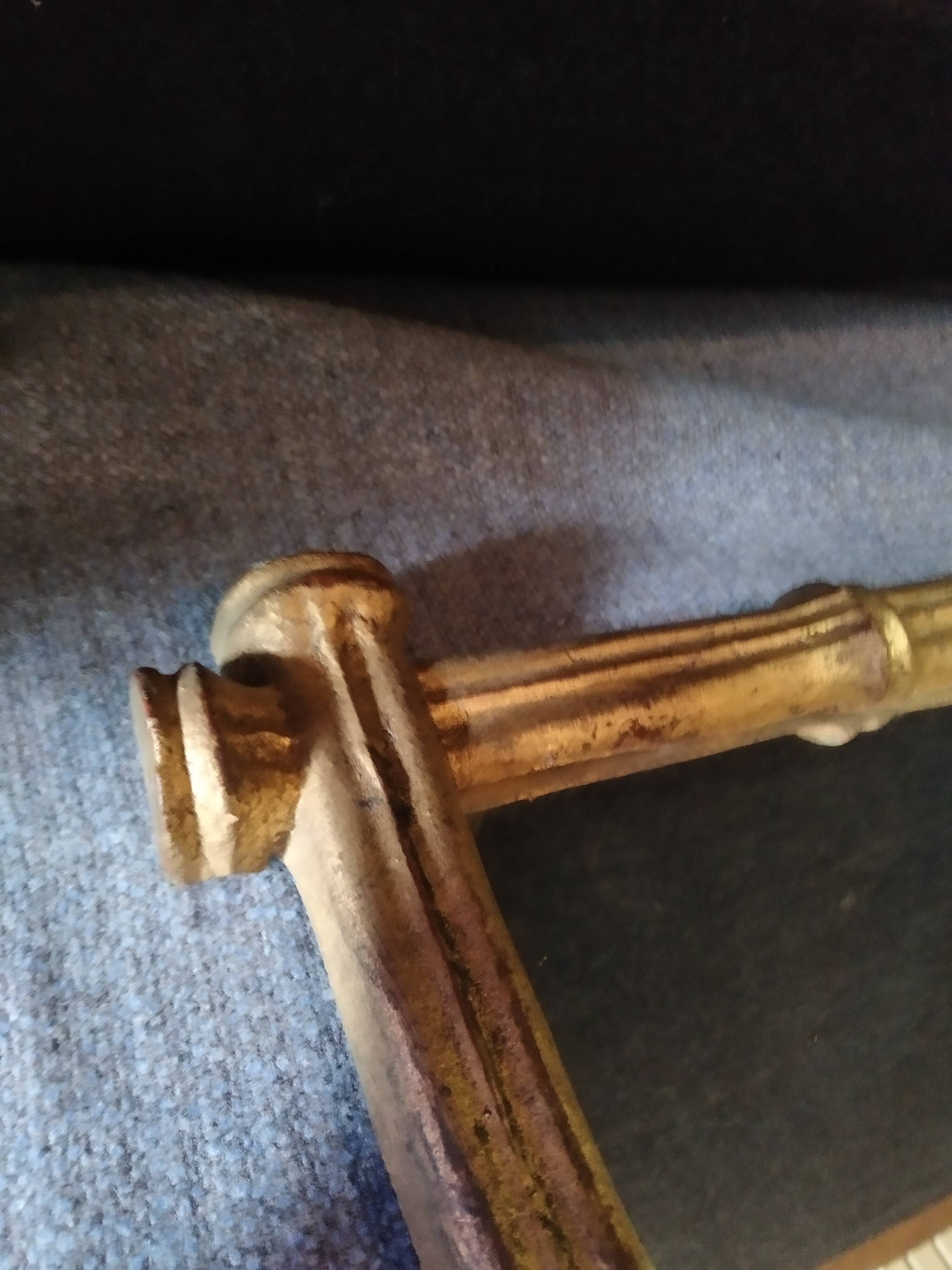 old mirror imitation bamboo gold papier-mâché  43 cm X 28, 5 cm