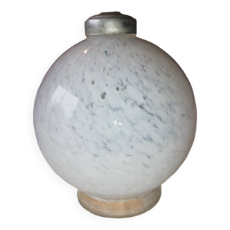 Pied de lampe boule art déco en verre de clichy