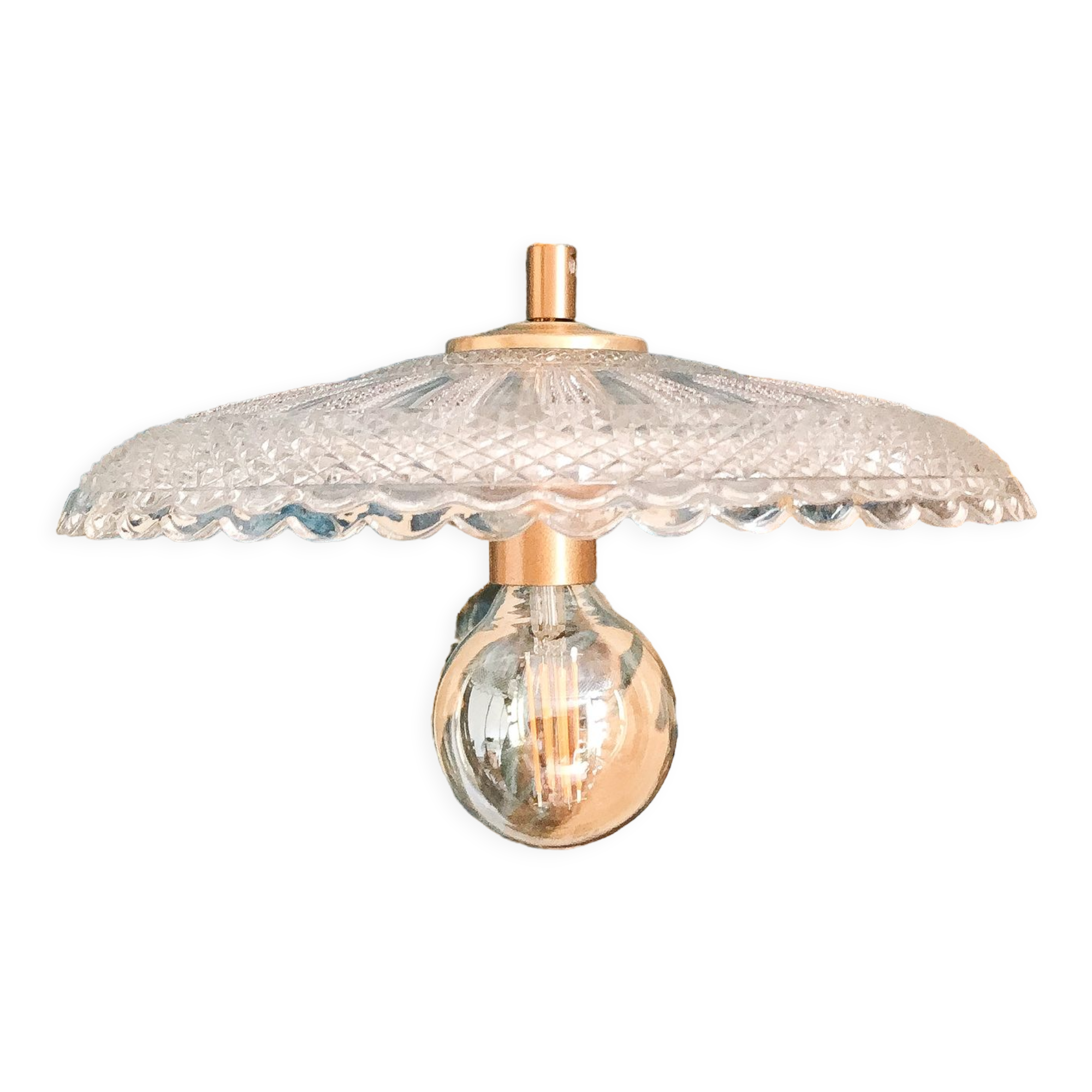 Glass lampshade suspension