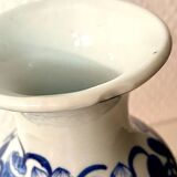 White and navy blue vase