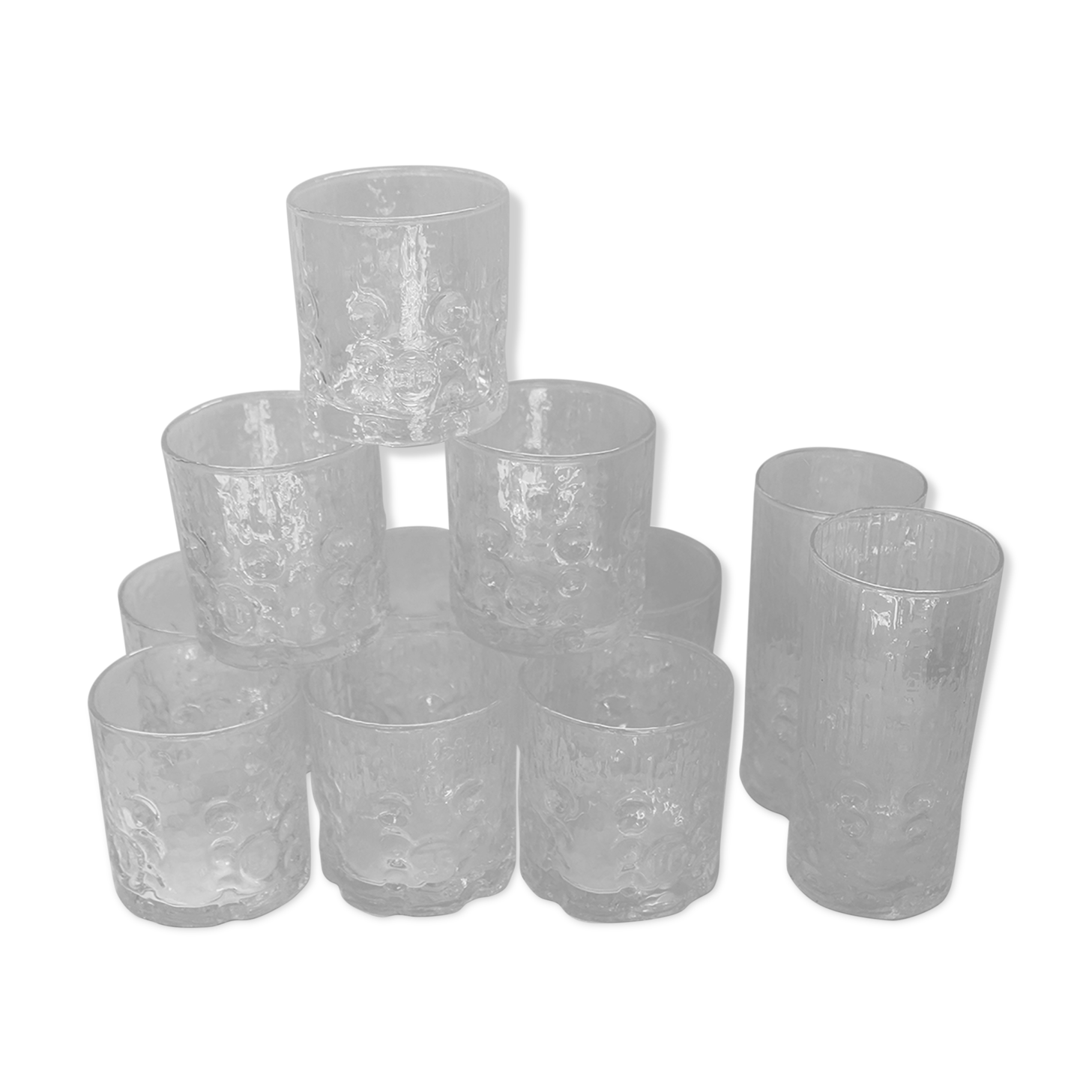 Set of 11 advertising glasses BP 70's