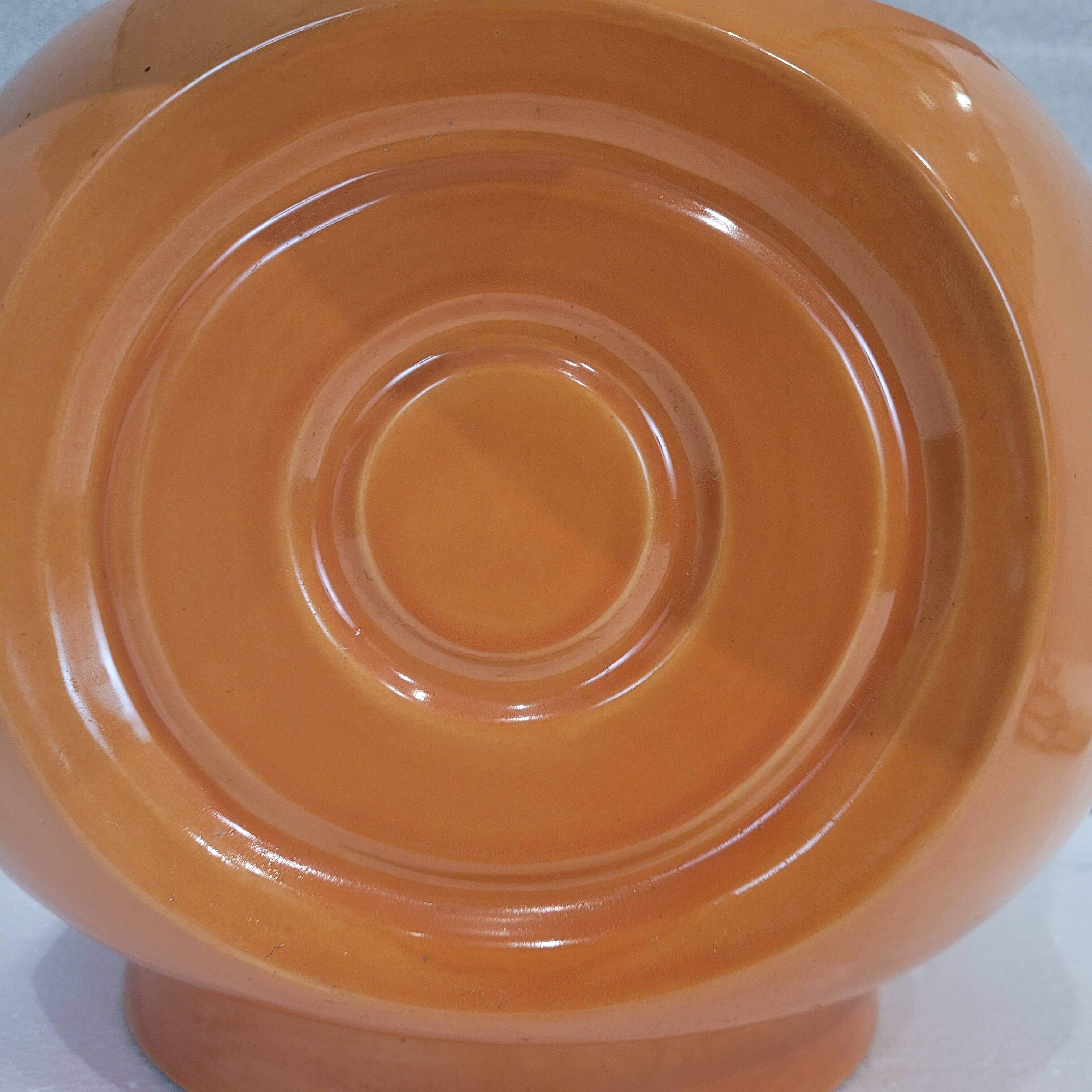 Orange ceramic lamp, 60's – Germany