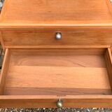 Vintage chest of drawers in solid raw wood from 1950
