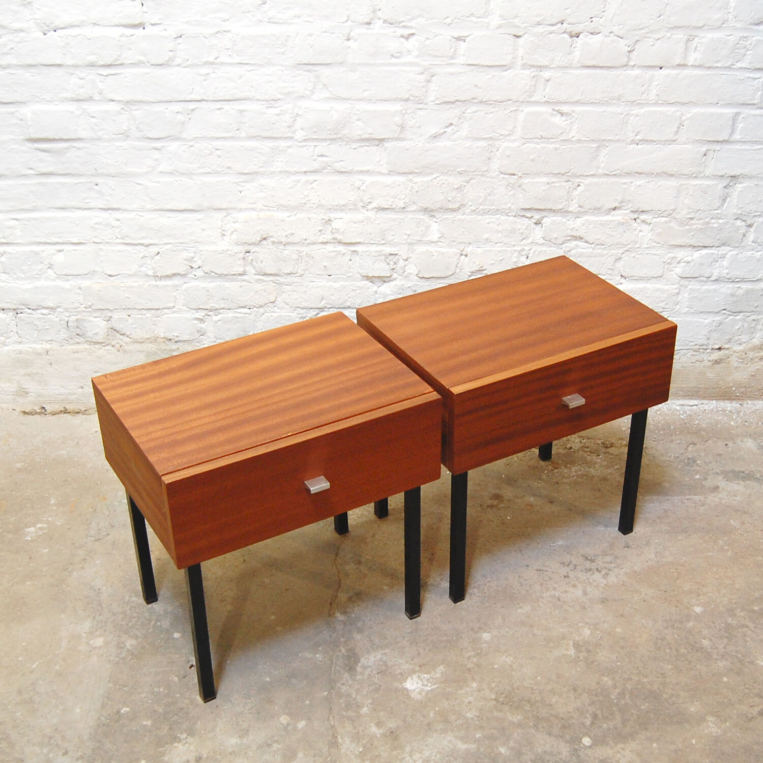 Pair of vintage bedside tables model "Night" by Pierre Guariche for Meurop