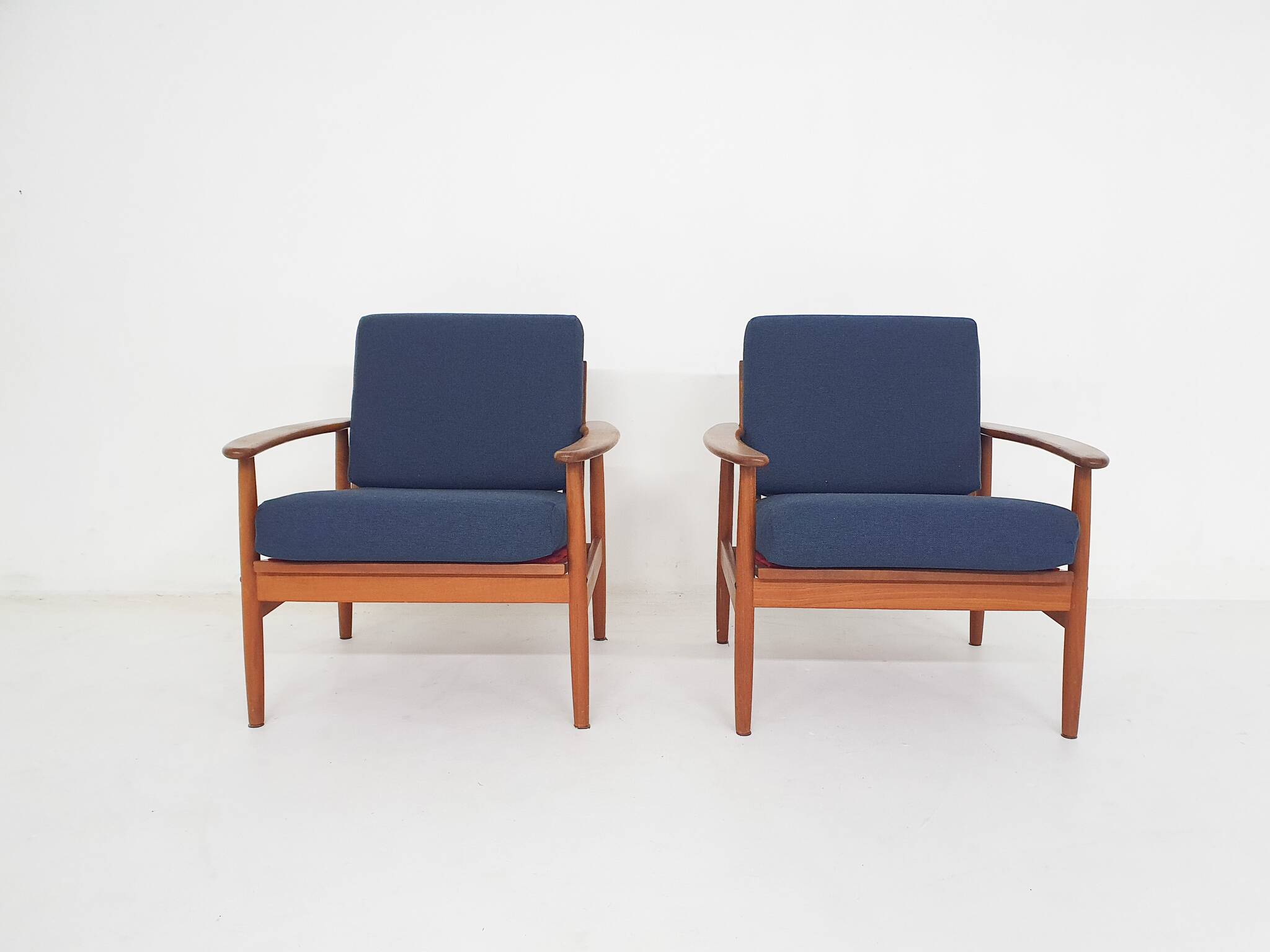 Set of two Scandinavian modern lounge chairs, Denmark, 1960's