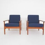 Set of two Scandinavian modern lounge chairs, Denmark, 1960's