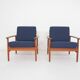 Set of two Scandinavian modern lounge chairs, Denmark, 1960's