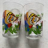 Vintage butterfly glass duo