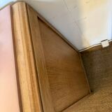 Vintage chest of drawers with oak veneer and gold handles