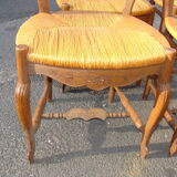 Set of 4 chairs in oak carved from 1950
