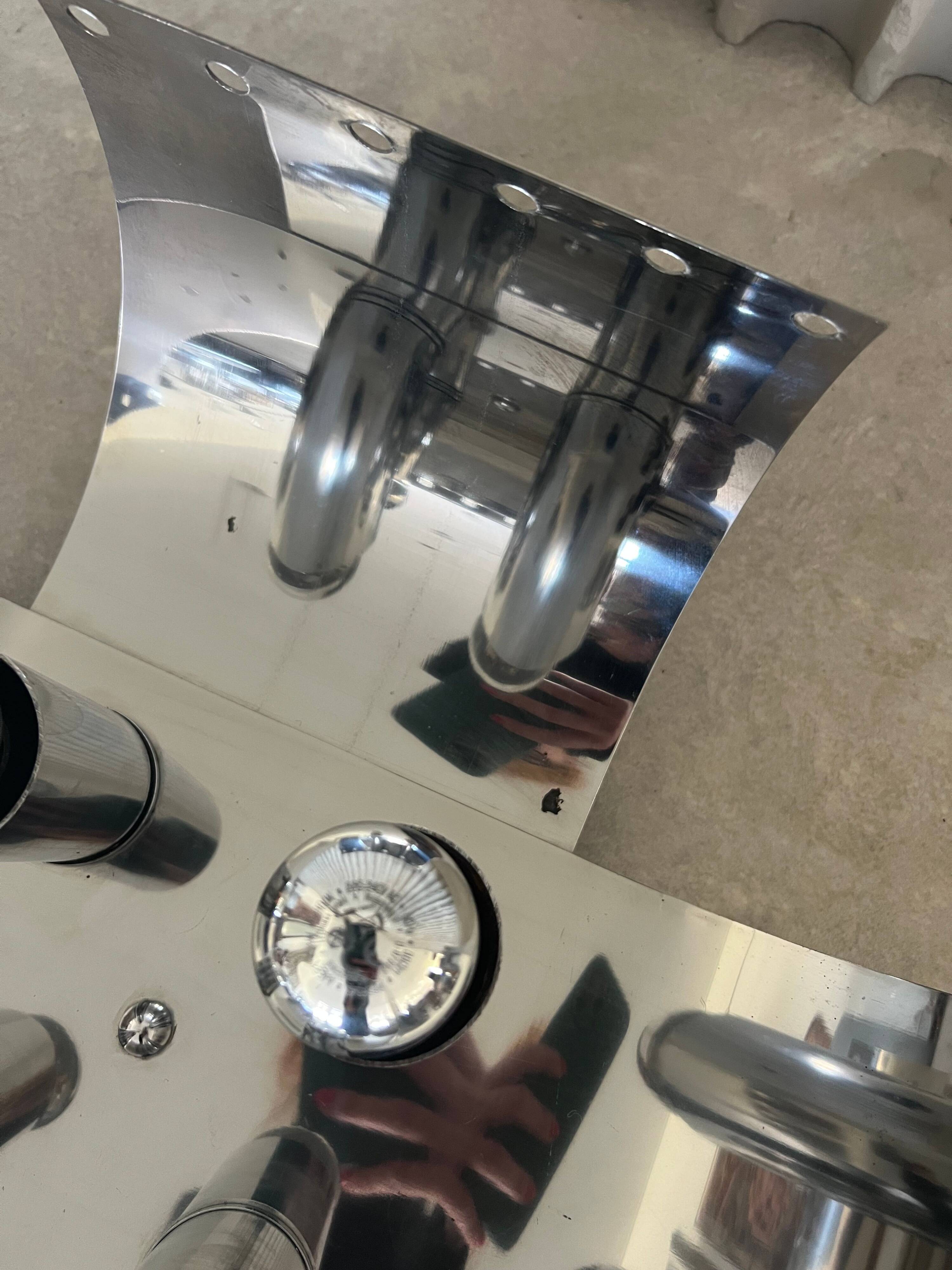 Set of rare chrome table lamps by Goffredo Reggiani