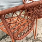 Set of 4 new Pedrali brand outdoor and indoor cordage armchairs with cushions