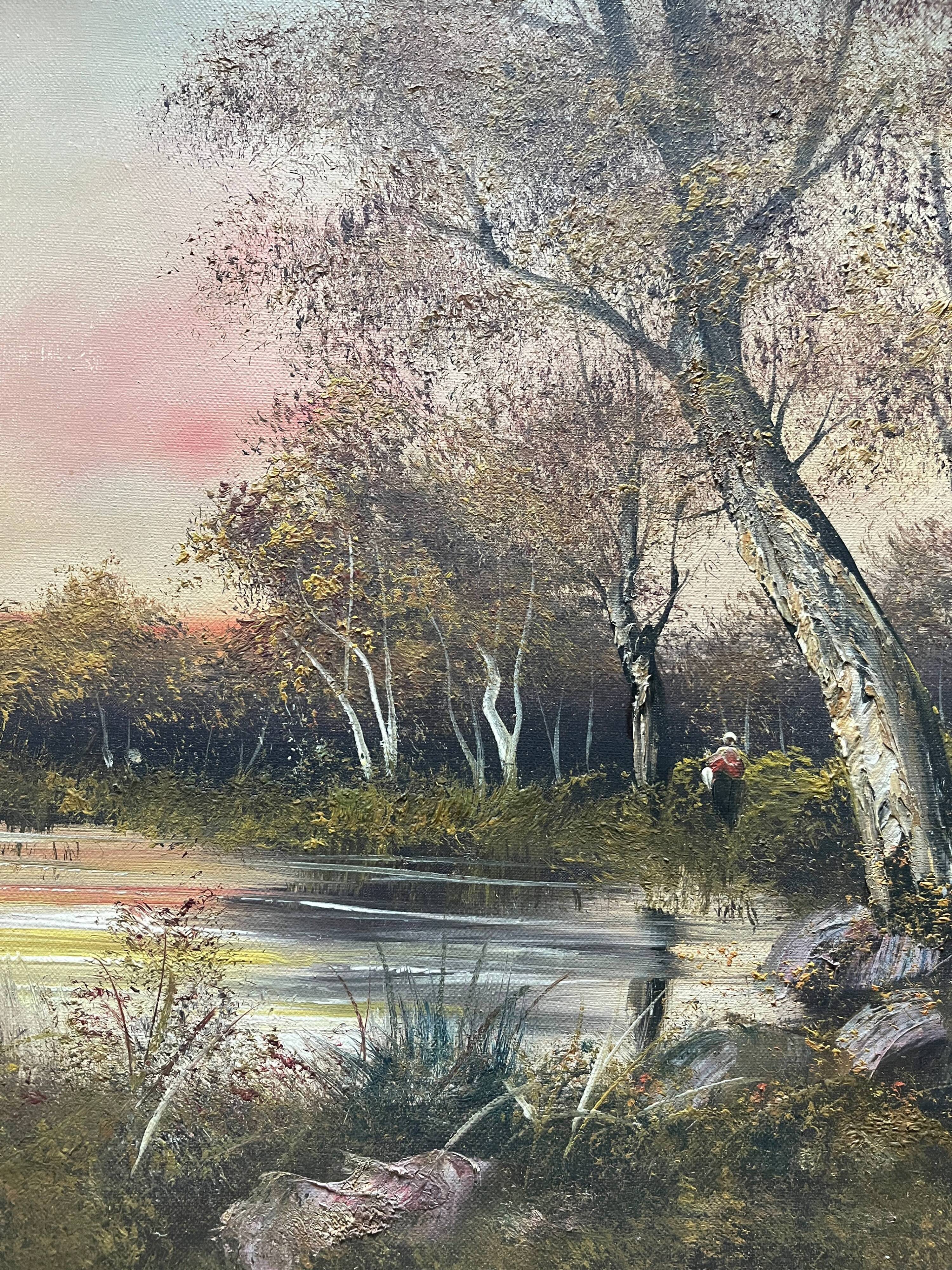 Pendant of 2xhst painting (19th/20th century) barbizon era "animated landscape"