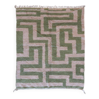 Tapis Contemporain Vert et Beige - 305 x 250 cm