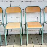 Set of 4 wood and metal chairs