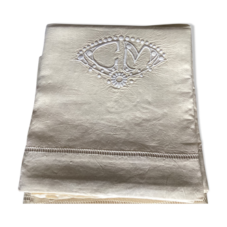 3 draps 2 personnes avec monogramme