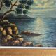 Oil on Panel - Marine Mediterranean Landscape at Night G Goudon