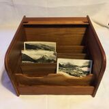 Teak box with curtain door