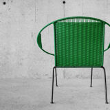 Armchair metal structure and green ropes 1960