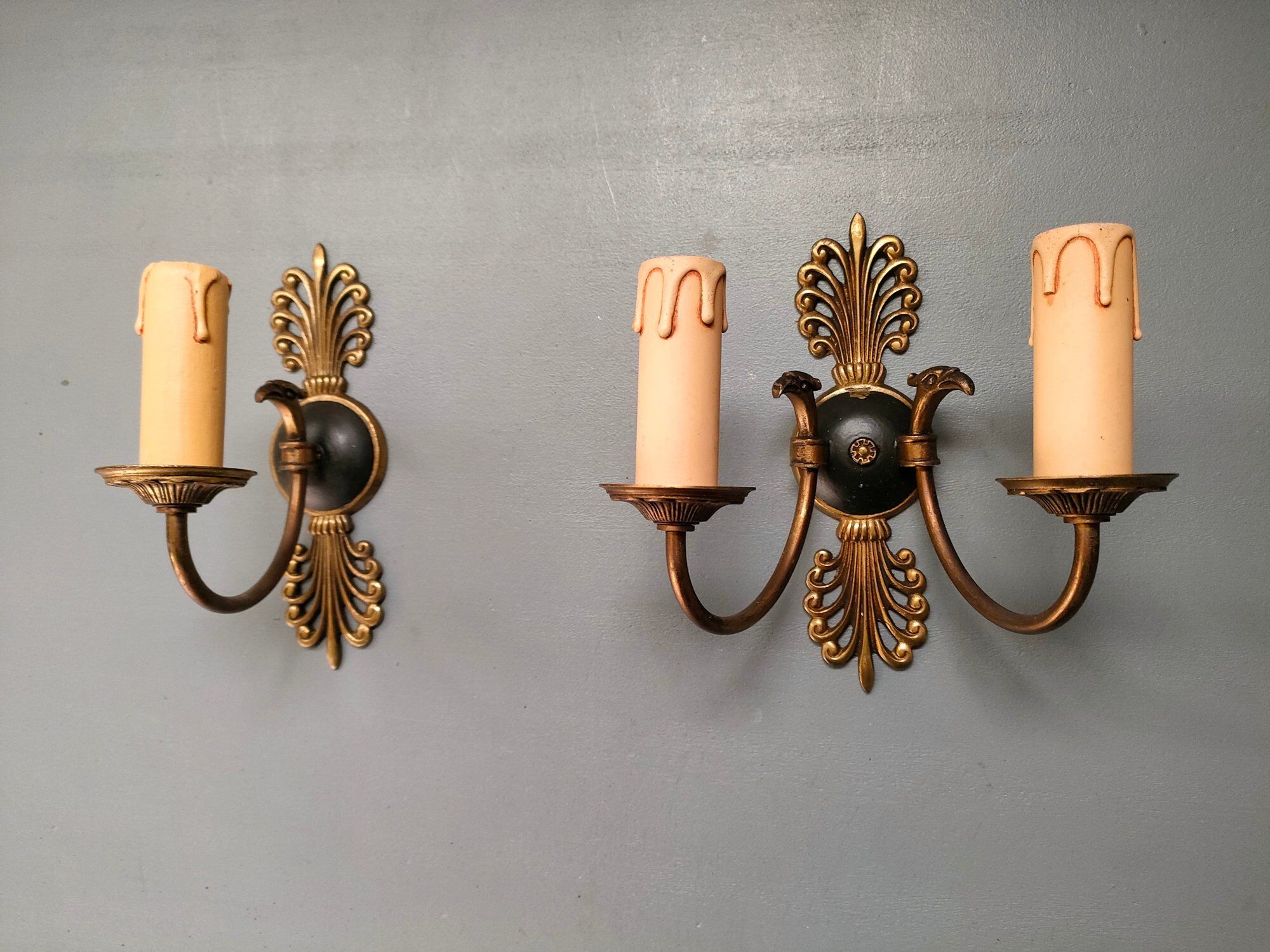 Pair of Empire eagle's head sconces in Palmettes 1900/1920