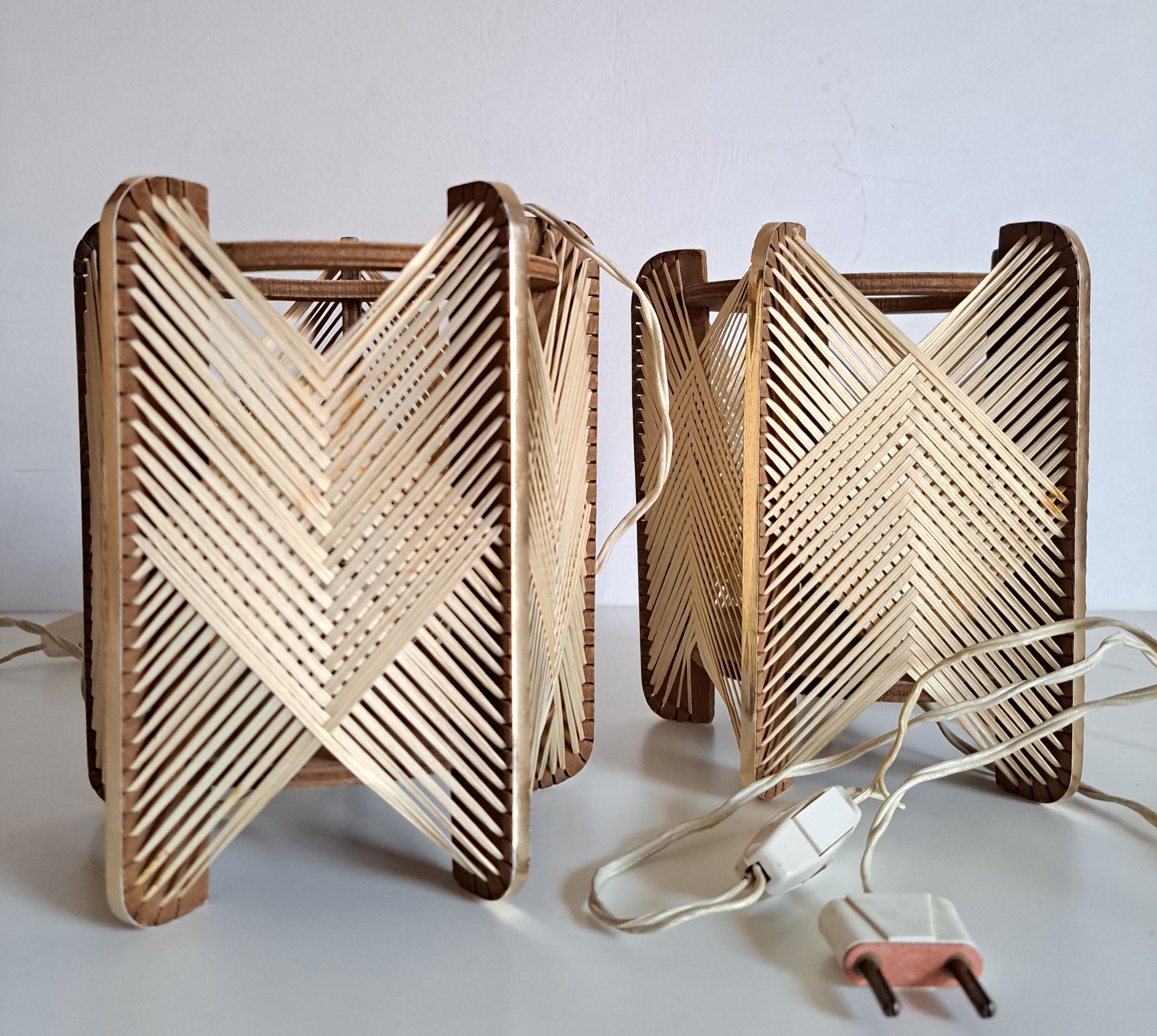 Pair vintage Scandinavian lamps