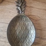 Vide poche bijoux porte savon laiton vintage ananas