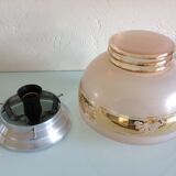 Plafoonier globe in pink frosted glass art deco style