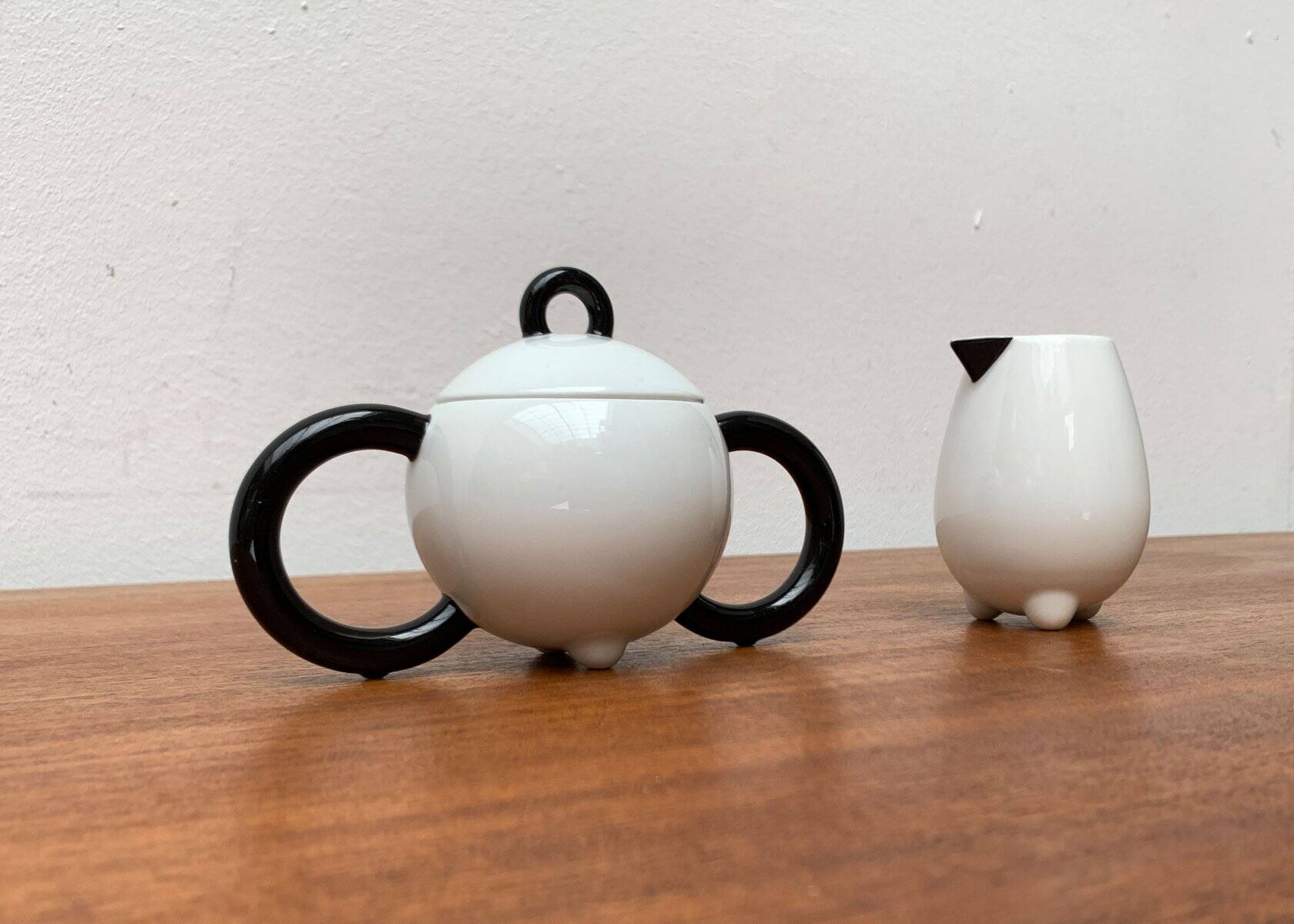 Pot à sucre et tasse à lait de la série Fantasia postmoderne allemande vintage par Matteo Thun pour Arzberg, années 1980, ensemble de 2