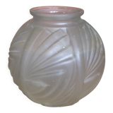 Art deco ball vase in opaque molded glass
