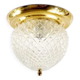 Mid-Century Glass Flush Mount from Honsel Leuchten, Germany, 1970s